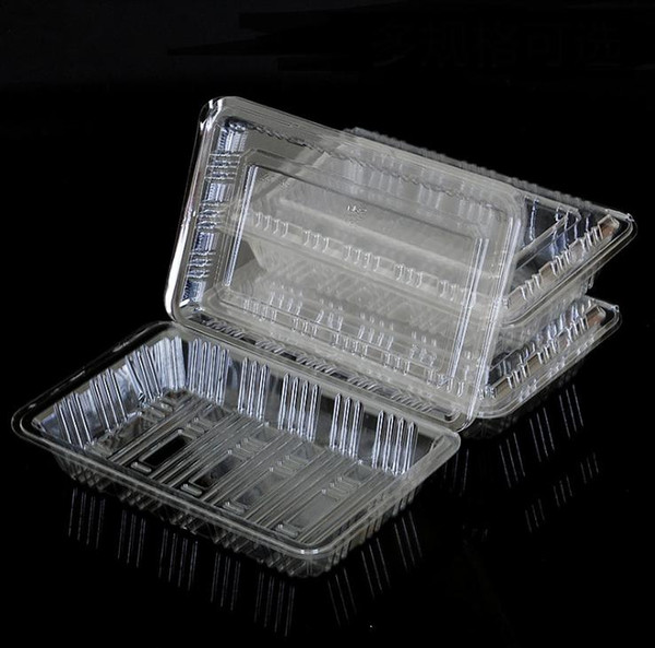 19*12*4.5cm Disposable Plastic Transparent Box Sushi Cake Fruit Salad Food Packaging Box Take Out Container