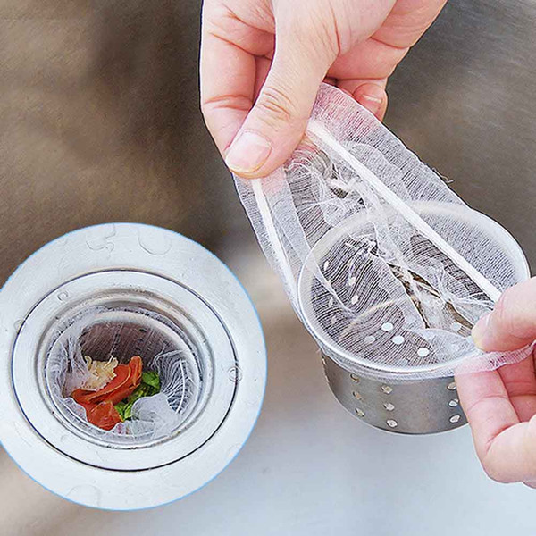 100pcs/lot Kitchen Bathroom Shower Drain Cover Mesh Net Bag Hair Prevent Filter Screen Sink Colanders & Strainers Sieve Kitchen Tools