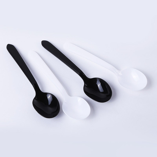 Wholesale Disposable Plastic Dinner Spoon for Kitchen Restaurant Spoons Tableware White Black Plastic Strong Spoons for Parties Wedding