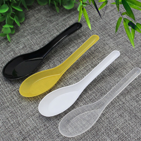 Disposable Plastic Spoon Soup Spoons Outdoor Dessert Ice Cream Dining Food Tableware Wedding Party Supplies 300pcs/set