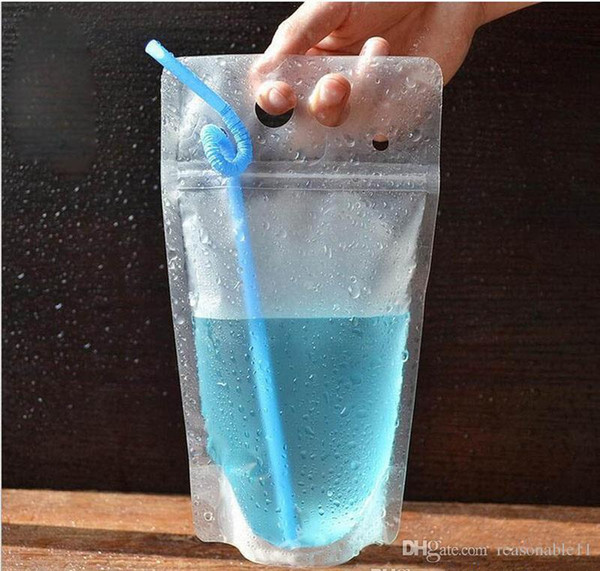 450ml Transparent Self-sealed Plastic Beverage Bag DIY Drink Container Drinking Bag Fruit Juice Food Storage Bag