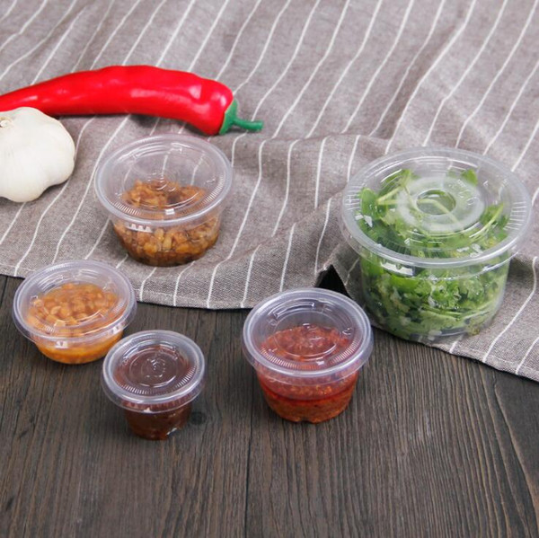 Disposable Sauce Packaging Box Condiment Cup Transparent Round PP Plastic Sauce Box with Cover Wholesale 1 - 4