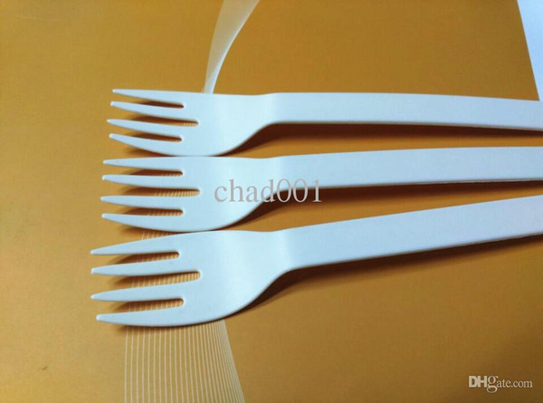 Wholesale-Eco-friendly fork Disposable Corn starch cutlery starch Forks Tableware Cutlery 10 pcs/lot