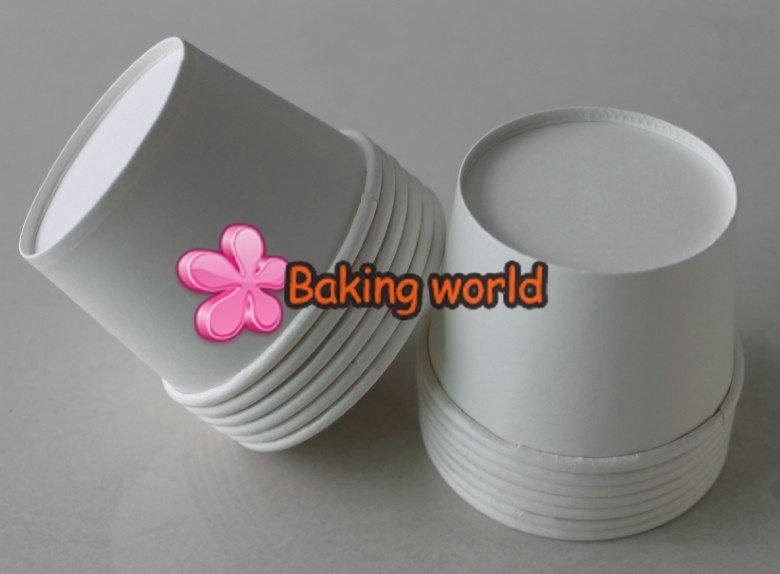 Hot!!!50pcs Plain white Round paper cupcake case cream cups candy nut NO Lid by registered airmail