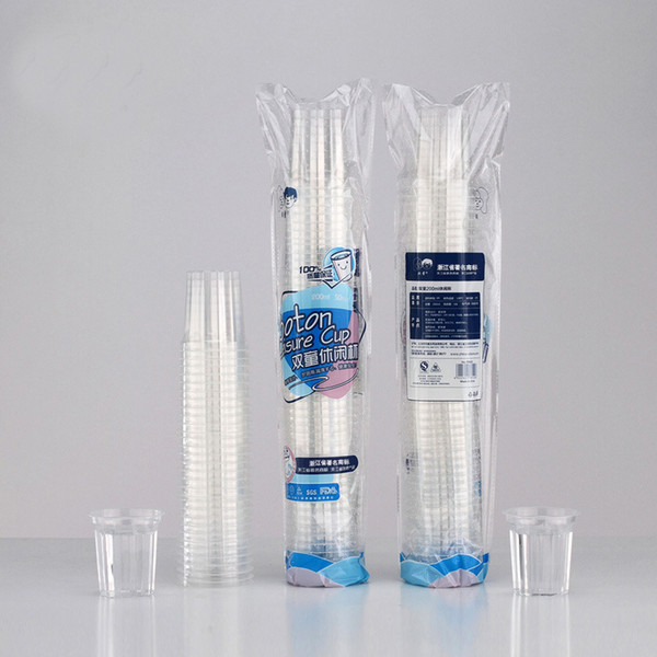 Manufacturers wholesale 100% high quality disposable transparent drink cups 200ml* 1500pcs/box leisure cup round cups