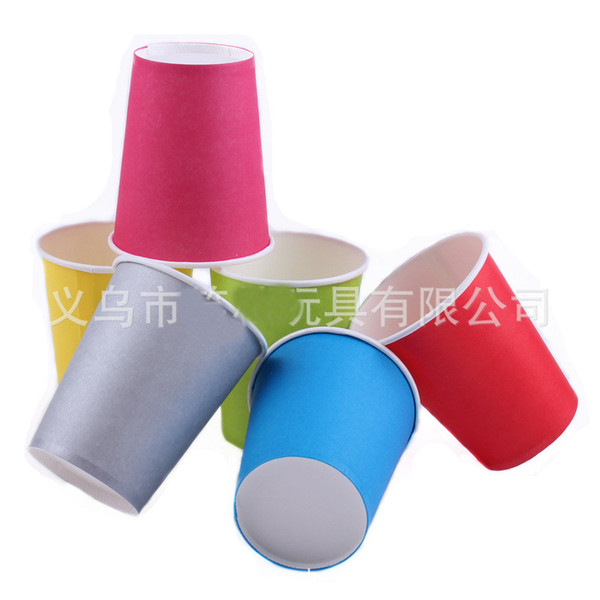 Solid color Disposable paper cup thickening Color paper cups cup Holiday Party Wedding cup 250ml 8.8oz 500pcs/lot