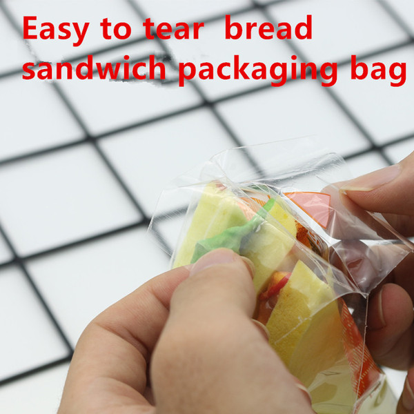 Easy to tear extra thick bread sandwich packaging bag bakin transparent cake bag sandwich triangle bag 100 package mail