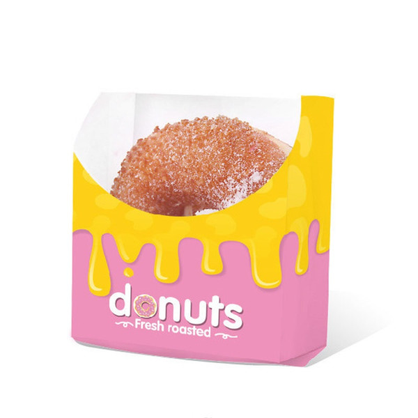 Donut Take Out Bag Biscuits Doughnut Puff Disposable Paper Bags Food Grade Snack Bakery Food Packing Bag QW9583