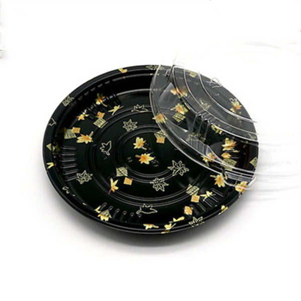 Disposable Round Sushi Takeout Packing Box Large Disc Food Trays