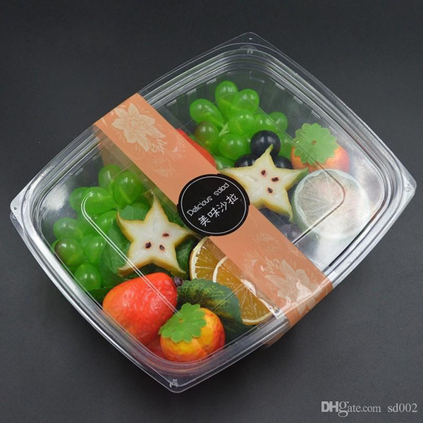 Transparent Disposable Lunch Boxes With Lid Seal Up Fruit Salad Bento Box Square Take Out Packing Lunchbox 0 56zq ii