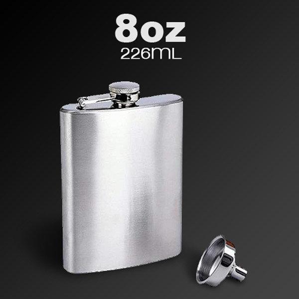 8oz Stainless Steel Flask Whiskey Hip Liquor Alcohol Drink Pocket Bottle Funnel Top With Funnel A187