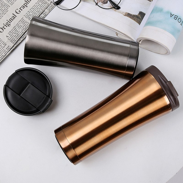 500ml Car Coffee Mug Double Wall Stainless Steel Insulated Vacuum Thermos Cup Travel Tea Water Thermal Bottle Tumbler Thermocup C19041803