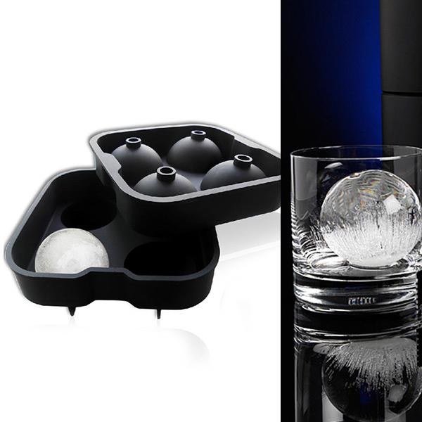 2Pc/Set Silicone Spherical Round Ball Ice Cube Tray Maker Mold Bar Kitchen DIY Free Shipping