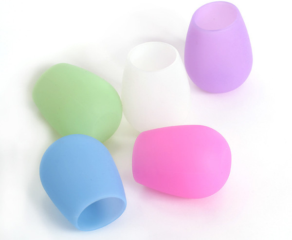 Silicone Wine Glass Unbreakable Stemless Rubber Beer Mug Outdoor Cup Glass Wine Glass Recyclable Drinking Cups