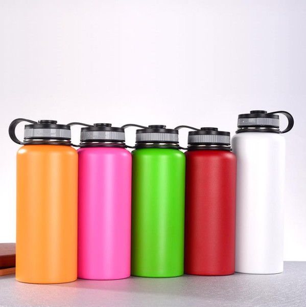 32OZ 40OZ Mugs Vacuum Insulated Water Bottles Double Wall Stainless Steel Tumblers Leak Sports Mug Cup Mouth Lid Flex Cap Cups J36