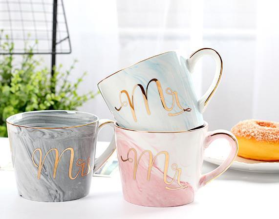 2018 Mug Marble Pattern And Ceramic Cup Gold Letter Creative Mugs Cup Coffee Breakfast Milk Cups And Travel Mug a88