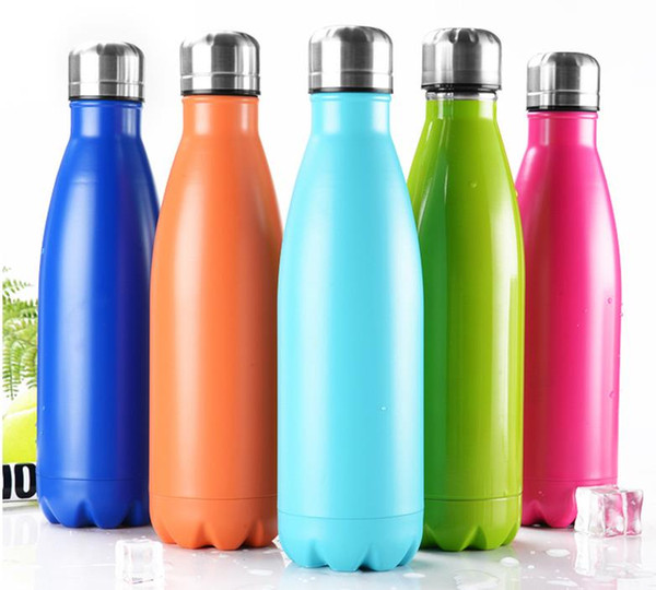 500ml 17oz Cola Shaped Bottle Insulated Double Wall Vacuum High-luminance Water Bottle Creative Thermos Bottle Coke Cup Travel Mugs A106