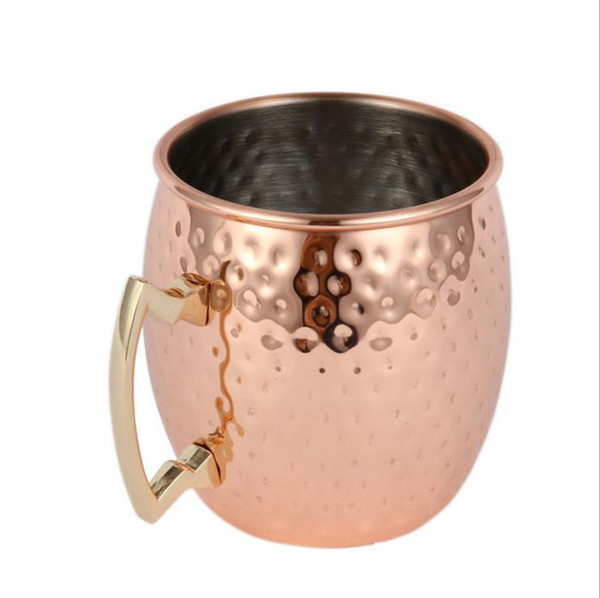 500 ML-600ML Hot sell Copper Mug donkey copper Cup Moscow Mule Mug Gold Hammered Copper Plated Spirits Drinkware Pattern Smooth Mugs Whosale