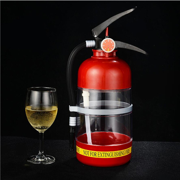 2017 DIY creative Beer machine wine hand fire extinguisher 2 L capacity Mini water dispenser beverage bucket Party bar Hip Flasks wholesale