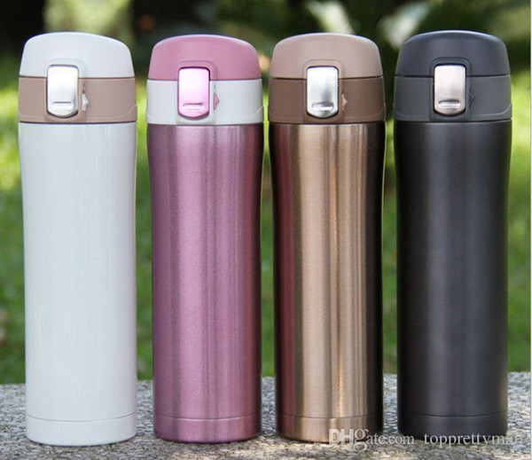 4 Colors Home Kitchen Vacuum Flasks Thermoses 420ml Stainless Steel Insulated Thermos Cup Coffee Mug Travel Drink Bottle Merry Christmas