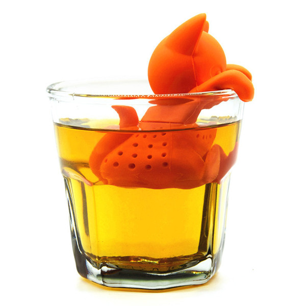 Blacktea Tea Infuser Tea Strainer Food Grade Silicone Loose Leaf Herbal Spice Brewing Tools Orange Cute Cartoon Cat Shaped