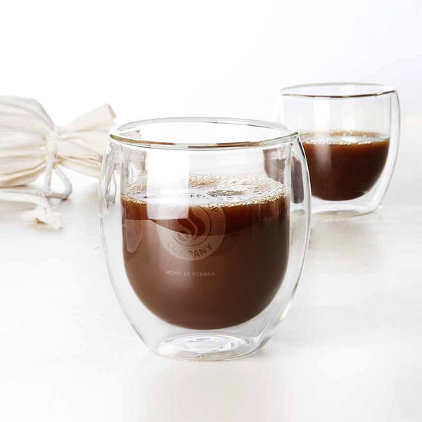 400ml Handmade Coffee Cup Double Layers Glass Tea Cup Heat Resistant European Coffee Glass