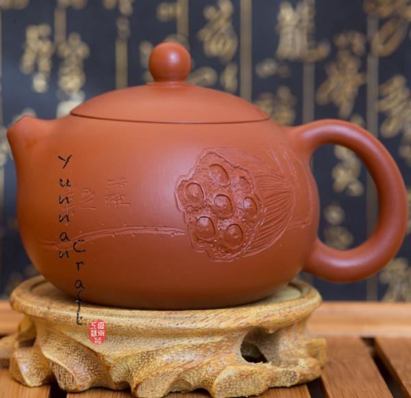 Lian Ou Xi Shi 200ml - Zi Sha teapot made of Yixing Hong Ni ( red clay )