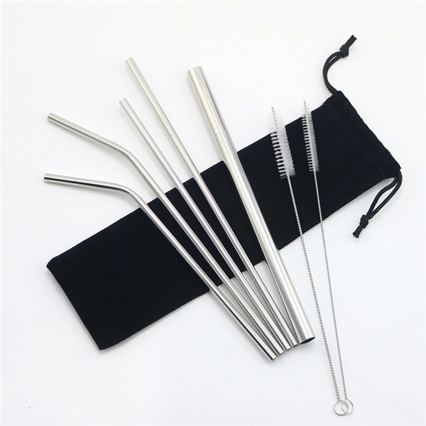 304 Stainless Steel Drinking Straws Set 8.5