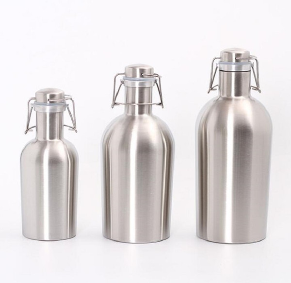 Stainless Steel Beer Bottle Portable Whiskey Beer Bottle With Handle Hip Flask Beer Bucket Wine Pot