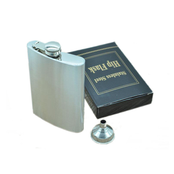 8oz Stainless Steel Hip Flask Portable Metal Wine Pot Whisky Bottle Hip Flask with Funnel for Men