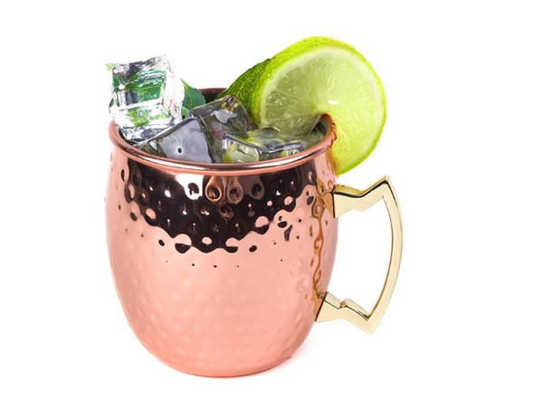 2019 new Moscow Dice drum-shaped copper cup hammer point beer mug cocktail glass Moscow mule mug 18oz