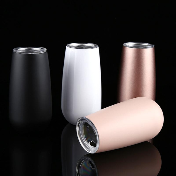 10p- stainless steel tumbler flute water bottle beer coffee mugs Vacuum insulated Wine tumbler glasses With lid Wedding party cups Xmas gift