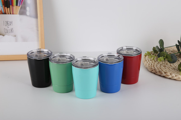 200-Stainless Steel Water Bottle Tumbler 9oz wine glasses thermos with lid Travel Vehicle Beer Coffee Mugs kid Milk cups for party breakfast