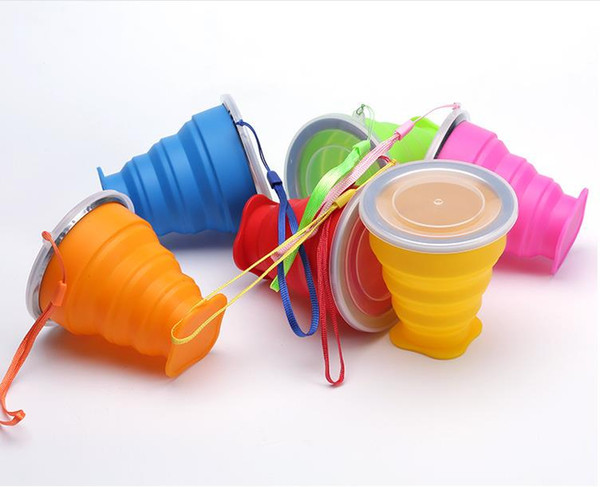 Portable Silicone Telescopic Collapsible Retractable Folding Cup Outdoor Camping Travel Tableware foldable cup camping Water cup