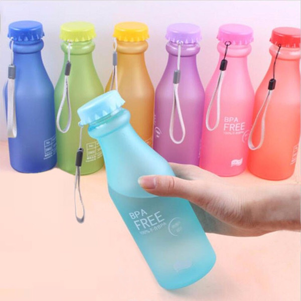 Portable Leak-proof Bike Sports Unbreakable 550ml Plastic Water Bottle Lemon Juice kettle Drinkware Free Shipping