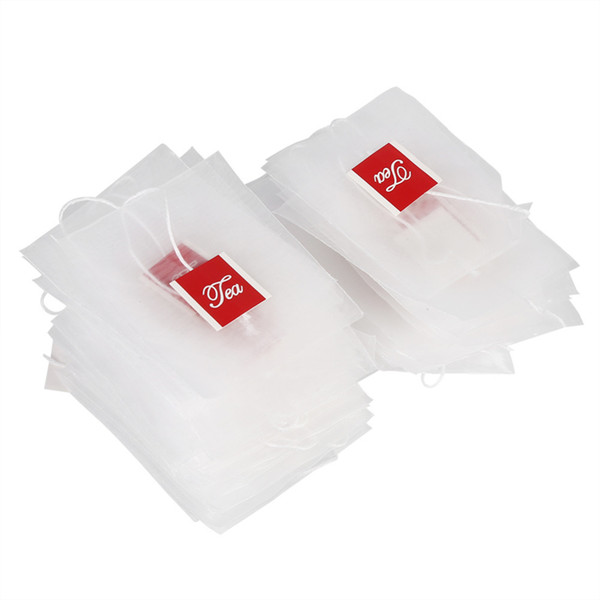 Empty Tea Bags with Label Heal Seal Filters 6.5*8cm Nylon Infuser Strainers for Herb Loose Tea