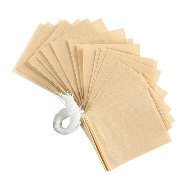 5*7cm Empty Teabag Strainers Wooden Colors Paper Teabags With String Hanging Tea Herb Sachet Filter Infusers