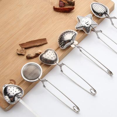 Tea Infuser Tools With Heart Shaped 6styles Stainless Steel Tea Strainer Tea Spoon Seasoning Infuser Star Shell Oval Round Heart Shape Strai