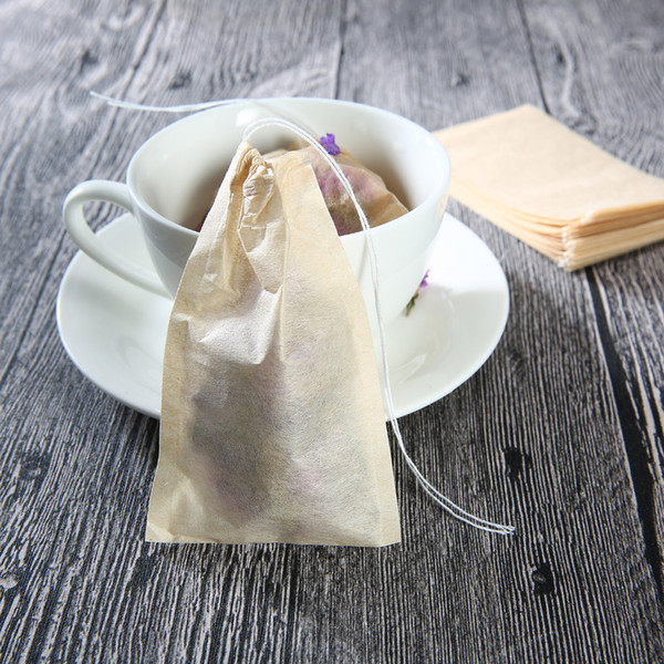 5*7cm Empty Teabag Strainers Wooden Colors Paper Teabags With String Hanging Tea Herb Sachet Filter Infusers for Kitchen