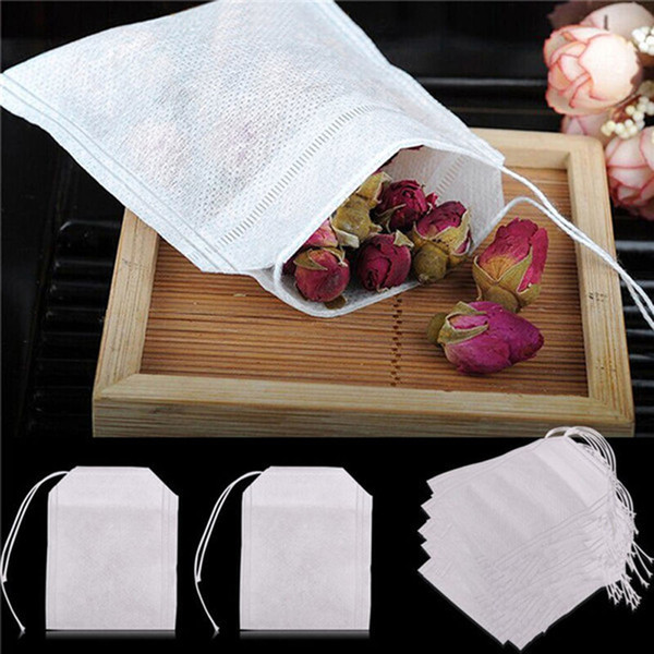 100pcs/lot Teabag 7*10cm Disposable Non-Woven Fabrics Empty Teabags Infuser Filters Strainers for Herb Tea Kitchen Gadgets Dropshipping