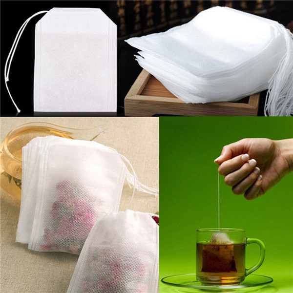 500pcs/lot Teabag 6*8cm Non-Woven Fabrics Empty Teabags Infuser Filters Strainers for Herb Tea Kitchen Gadgets