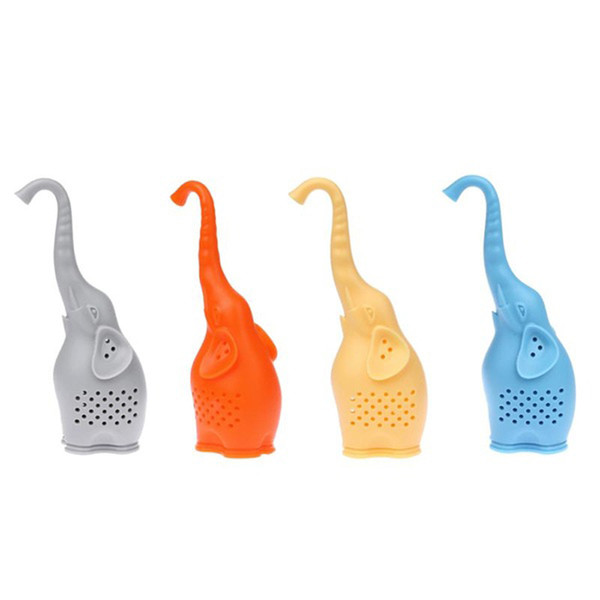 12*6cm Elephant Shaped Food Grade Silicone Empty Teabags Strainers Herb Tea Infusers Loose Leaf Filters Kitchen Gadgets