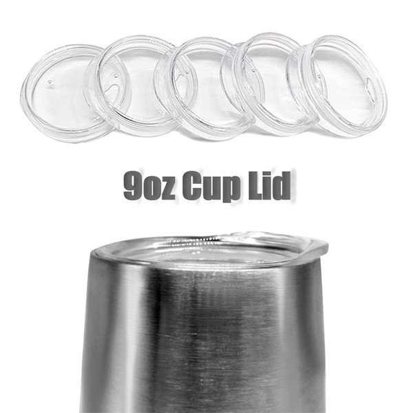 9OZ Egg Cups Lids Transparent Food Grade PP Wine Glasses Lid Replacement Vacuum Lid Durable Tumblers Covers