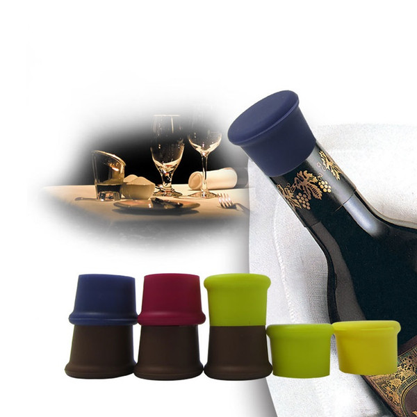 Durable 3.5*2.6CM Silicone Beer Bottle Caps 6 Colors Sealing Plugs Wine Covers Corks Seasoning Lids Flip Tops