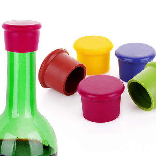 3.5*2.6CM Silicone Beer Bottle Caps 6 Colors Sealing Plugs Wine Covers Corks Seasoning Lids Flip Tops