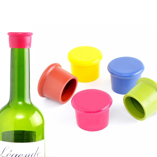 Durable 3.5*2.6cm Silicone Beer Bottle Caps 6 Colors Sealing Plugs Wine Cover Corks Lids Flip Tops