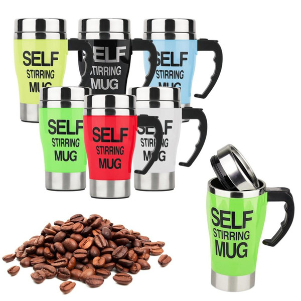 Stainless Steel Mug Lazy Self Stirring Mug Auto Mixing Tea Milk Coffee Cup Office Home Gift 6 colors Drinkware