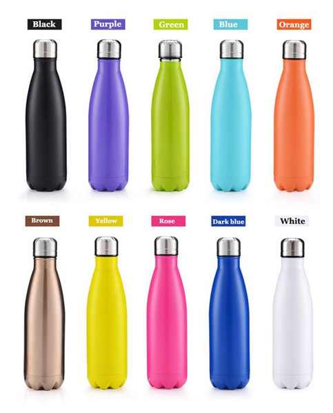 Wholesale 500ml Cola Shaped Bottle Insulated Double Wall Vacuum high-luminance Water Bottle Creative Thermos bottle Coke cup