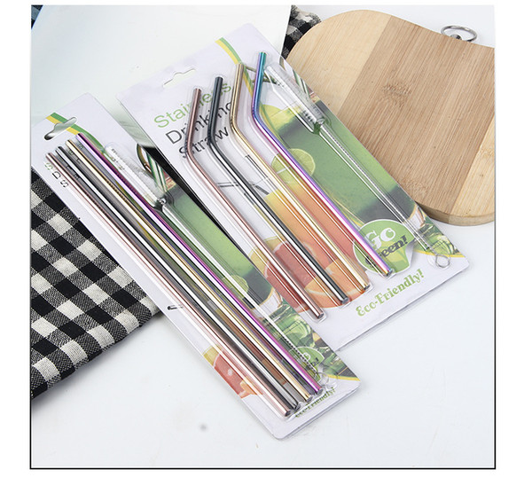 2018 Colored Stainless Steel Straw With Blister Card Packing Good For Retail Sales With High Grade