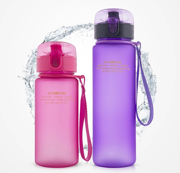 New Leakproof Frosted sports water glass Creative portable student water cup 400ml 560ml Drink Bottles Portable cup